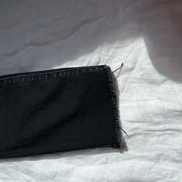 Forever 21 size 27 black cropped ankle skinny stretch jean pant high rise - Picture 3 of 8